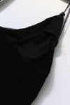 Un Morceau lace velvet stitching twists tube top UM231SZ18 black PUM37